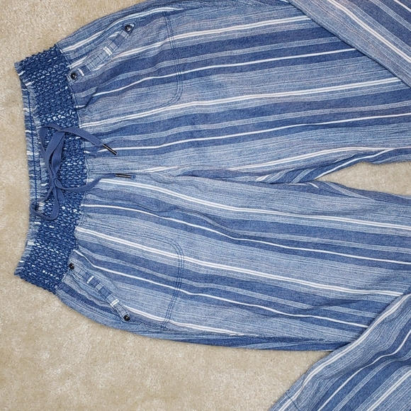 Rewash Linen Blend Stripe¹ Wide Leg Pants Sz M - Picture 7 of 14